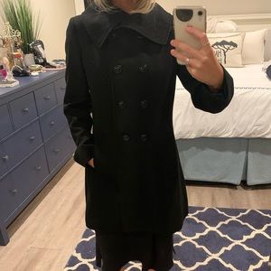 DKNY Black button up overcoat